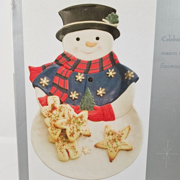 Whole Home Snowman Platter Holiday Collection Ceramic Vintage Christmas Decor - Picture 6 of 13